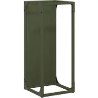 vidaXL Étagère à bois de chauffage vert olive 25x25x60 cm Acier laminé à froid