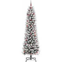 vidaXL Sapin de Noël artificiel Blanc 240 cm PVC, métal et plastique