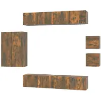 vidaXL Ensemble d'armoires TV 8 pièces chêne fumé bois composite