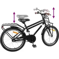 vidaXL Vélo enfant 22 pouces pour enfants de 7 à 12 ans Noir