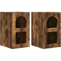 vidaXL Table de chevet 2 pcs Chêne fumé 29,5 x 35 x 50 cm