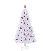 vidaXL Sapin de Noël artificiel avec 150 LED Blanc 150 cm PVC et Acier