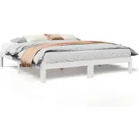 vidaXL Lit en bois massif sans matelas blanc 160x200 pin
