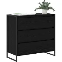 vidaXL Sideboard noir imitation chêne 79 x 36 x 75.5 cm Bois composite