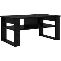 vidaXL Table basse noire imitation chêne 96 x 54 x 44 cm Bois composite