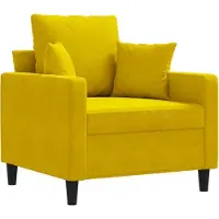 vidaXL Fauteuil jaune 60 cm velours