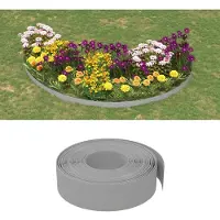 vidaXL Bordures de gazon 5 pcs. Gris 10 m 15 cm Polyéthylène