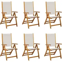vidaXL Chaises de jardin 6 pcs. Pliable Bois massif Acacia et Textilène