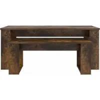 vidaXL : Ensemble de deux tables basses, bois fumé, 100 x 50 x 42 cm