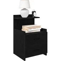 vidaXL Tables de chevet 2 pièces avec 2 tiroirs Noir 40 x 36,5 x 62 cm