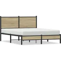 vidaXL Lit métallique sans matelas Chêne Sonoma 140x200 cm