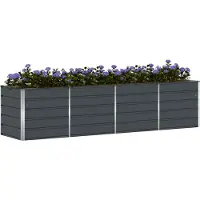 vidaXL Jardinière Anthracite 240 X 80 X 75 Cm Acier