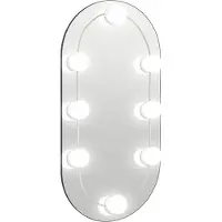 vidaXL Miroir avec lampes LED 40x20 cm verre ovale