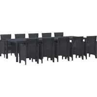 vidaXL Ensemble de jardin pour repas, 11 pièces, anthracite, plastique