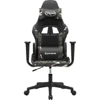 vidaXL Chaise de jeu noir et camouflage similicuir