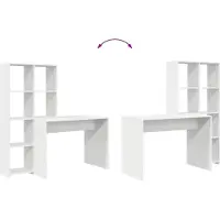 vidaXL Bureau avec étagère , blanc, 138,5 x 55 x 143 cm, aggloméré