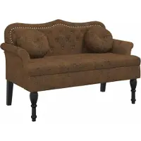 vidaXL Banc avec coussins Marron 120,5 x 65 x 75 cm Similicuir
