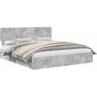 vidaXL Lit de rangement Béton Gris 200 x 200 cm Bois composite