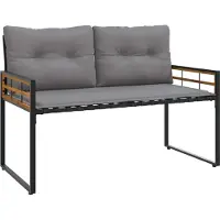 vidaXL Banc en bois avec coussins gris clair uni 114 x 55 x 77 cm