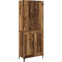 vidaXL Highboard vieux bois 69,5 x 34 x 180 cm Bois composite
