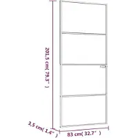 vidaXL Porte intérieure blanche 83x201,5 cm verre trempé & aluminium mince