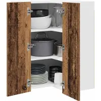 vidaXL Armoire suspendue Riga Bois ancien et Blanc 57 x 57 x 80 cm