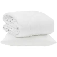 vidaXL Couverture d'été avec coussins, 2 pièces, blanc, microfibre