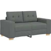 vidaXL Ensemble de canapé 2 pièces avec coussins, tissu gris foncé