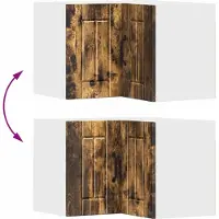 vidaXL Armoire d'angle murale LUCCA, chêne fumé, 57 x 57 x 40 cm