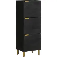 vidaXL Buffet noir 40x33x110 cm bois d'ingénierie