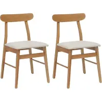 vidaXL Chaise de salle à manger 2 pcs Naturel et clair Bois massif de caoutchouc