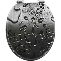 vidaXL Abattant de WC à fermeture douce, gris, 44 x 38 cm, plateau en MDF