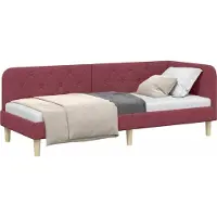 vidaXL Cadre de lit d'angle Bordeaux 80 x 200 cm Tissu