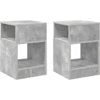 vidaXL Table d'appoint 2 pcs Gris béton 30,5 x 30 x 45 cm