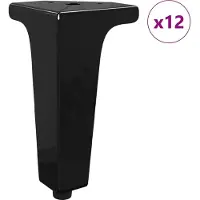 vidaXL Pieds de meuble, 12 pièces, noirs, 54,1 x 54,1 x 100 mm, en fer