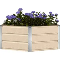 vidaXL Jardinière Ivoire 129 X 129 X 45 Cm Acier