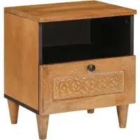 vidaXL Table de chevet avec tiroir 2 pcs Marron clair 40 x 33 x 46 cm