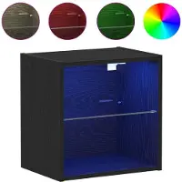 vidaXL Étagère flottante avec lumière LED noire 40 x 28,5 x 40 cm