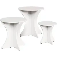 vidaXL Table Basse 3 Pcs Blanc 46 X 46 X 47 Cm Bois de Pin Massif Lumarko !