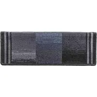 vidaXL Tapis d'escalier autoadhésifs 10 pcs 65x21x4 cm Noir et gris