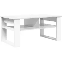 vidaXL Table basse avec rangement Blanc 96 x 54 x 44 cm Bois composite