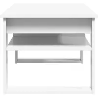 vidaXL Table basse blanche, 96 x 54 x 44 cm, en panneaux de particules