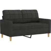 vidaXL Ensemble de canapés 4 pièces avec coussins Tissu noir