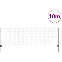 vidaXL Clôture européenne avec poteaux, 10 x 0,8 m, acier revêtu de PVC, gris