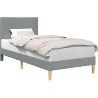 vidaXL Cadre de lit avec tête de lit gris clair 90 x 190 cm Tissu