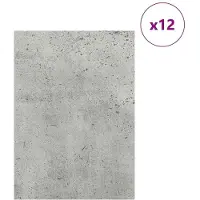vidaXL : Plaques de décoration, 12 pièces, couleur gris béton, dimensions 30 x 42 x 0,27 cm, matériau composite bois