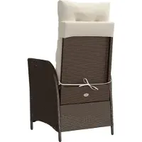 vidaXL Fauteuil de jardin avec coussin 2 pcs. Réglable Marron Poly Rattan