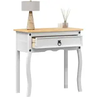 vidaXL Table console avec tiroir Blanc 73 x 35 x 73 cm Pin massif