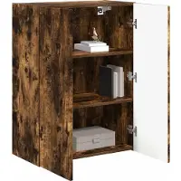 vidaXL Armoire TV murale Chêne fumé 59,5 x 31 x 80 cm