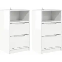 vidaXL Tables de chevet 2 pcs Blanc brillant 40 x 30 x 467 cm